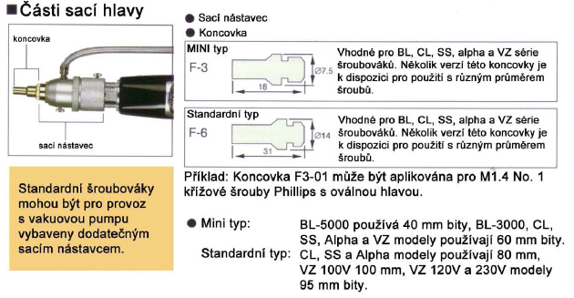 Elektrický momentový šroubovák s vakuovou pumpou