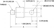 Adaptér s očkovým koncem - komponenty - konec s očkem, #10-32M G1081