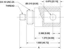 Adaptér s očkovým koncem - komponenty - adaptér pro konec s očkem, #10-32M G1083