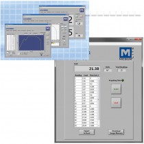 Zkušební přístroj síly M4-20E je dodáván spolu se softwarem MESUR Lite.